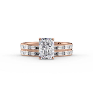 The Jennifer Set With A 1 Carat Radiant 14K Rose Gold Lab Diamond