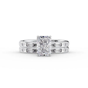 The Jennifer Set  With A 2 Carat Radiant 14K White Gold Moissanite