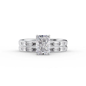 The Jennifer Set  With A 2 Carat Radiant 14K White Gold Moissanite