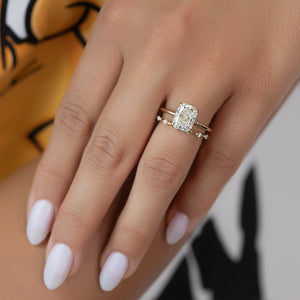 The Kamellie Set With A 2 Carat Marquise 14K Yellow Gold Lab Diamond