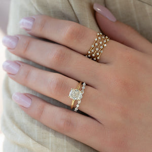 The Kamellie Set With A 2 Carat Marquise 14K Yellow Gold Lab Diamond