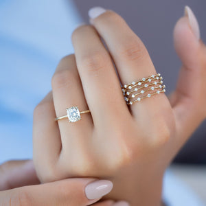 The Kamellie Set With A 2 Carat Marquise 14K Yellow Gold Lab Diamond