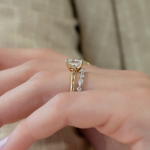 The Kamellie Set With A 2 Carat Marquise 14K Yellow Gold Lab Diamond