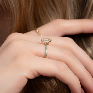 The Ashley Set  With A 2.5 Carat Emerald 14K Yellow Gold Moissanite