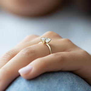 The Ashley Set  With A 2.5 Carat Emerald 14K Yellow Gold Moissanite