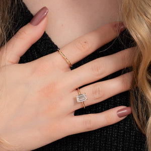 The Ashley Set  With A 2.5 Carat Emerald 14K Yellow Gold Moissanite