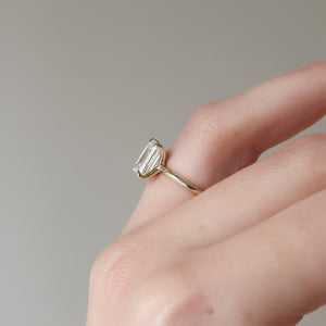 The Ashley Set  With A 2.5 Carat Emerald 14K Yellow Gold Moissanite