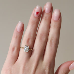 The Ashley Set  With A 2.5 Carat Emerald 14K Yellow Gold Moissanite