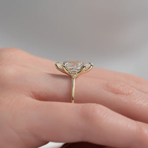 The Ashley Set  With A 2.5 Carat Marquise 14K Yellow Gold Moissanite