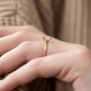 The Ashley Set  With A 2.5 Carat Oval 14K Rose Gold Moissanite