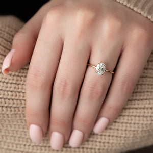 The Ashley Set  With A 2.5 Carat Oval 14K Rose Gold Moissanite