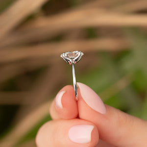 The Ashley Set  With A 2.5 Carat Oval 14K White Gold Moissanite