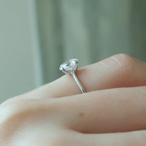The Ashley Set  With A 2.5 Carat Oval 14K White Gold Moissanite