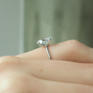 The Ashley Set  With A 2.5 Carat Oval 14K White Gold Moissanite