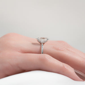 The Ashley Set  With A 2.5 Carat Oval 14K White Gold Moissanite