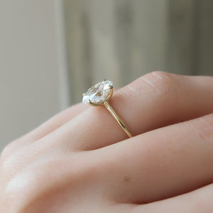 The Ashley Set  With A 2.5 Carat Oval 18K Yellow Gold Moissanite