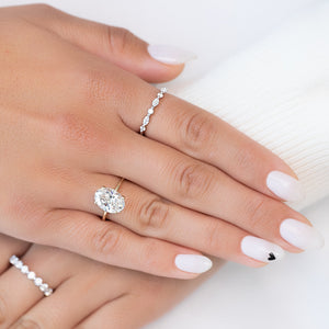 The Ashley Set  With A 2.5 Carat Oval 18K Yellow Gold Moissanite