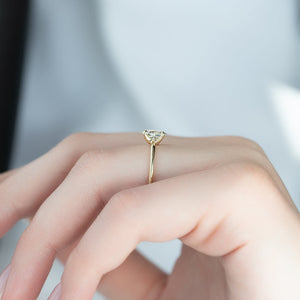 The Ashley Set  With A 2.5 Carat Oval 18K Yellow Gold Moissanite
