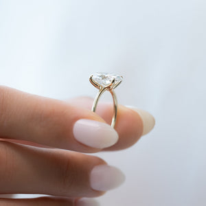 The Ashley Set  With A 2.5 Carat Oval 18K Yellow Gold Moissanite