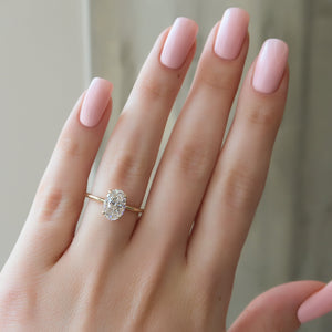 The Ashley Set  With A 2.5 Carat Oval 18K Yellow Gold Moissanite