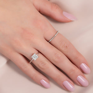 The Ashley Set  With A 2.5 Carat Princess 14K White Gold Moissanite