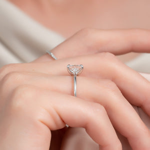 The Ashley Set  With A 2.5 Carat Princess 14K White Gold Moissanite