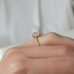 The Ashley Set  With A 2.5 Carat Pear 14K Yellow Gold Moissanite