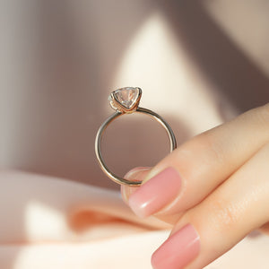 The Ashley Set  With A 4.5 Carat Round 14K Rose Gold Moissanite