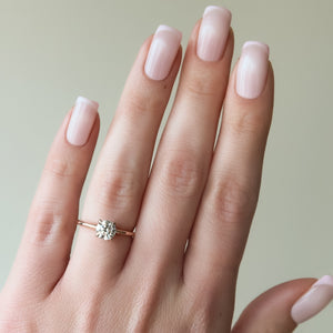 The Ashley Set  With A 4.5 Carat Round 14K Rose Gold Moissanite