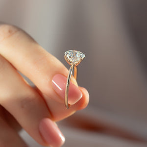 The Ashley Set  With A 4.5 Carat Round 14K Rose Gold Moissanite