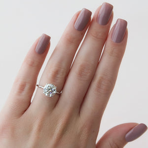 The Ashley Set  With A 1.5 Carat Round 14K White Gold Moissanite
