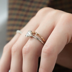 The Ashley Set  With A 1.5 Carat Round 14K White Gold Moissanite