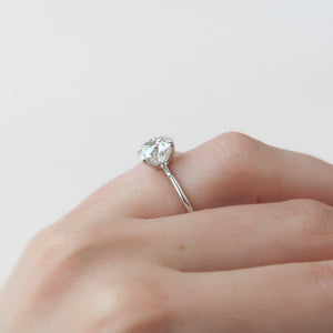 The Ashley Set  With A 1.5 Carat Round 14K White Gold Moissanite