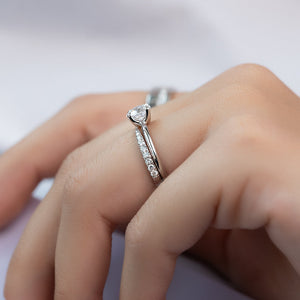 The Ashley Set  With A 1.5 Carat Round 14K White Gold Moissanite