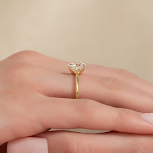 The Ashley Set  With A 1.5 Carat Round 18K Yellow Gold Moissanite