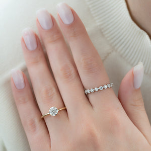 The Ashley Set  With A 1.5 Carat Round 18K Yellow Gold Moissanite