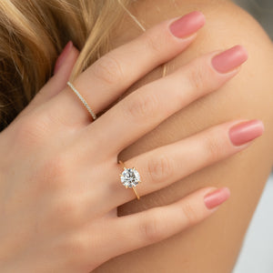 The Ashley Set  With A 1.5 Carat Round 18K Yellow Gold Moissanite