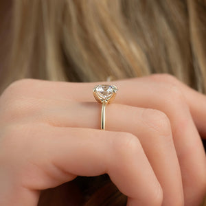 The Ashley Set  With A 1.5 Carat Round 18K Yellow Gold Moissanite