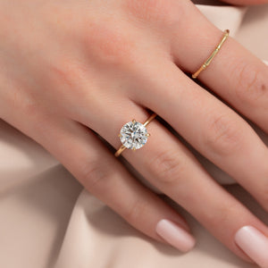 The Ashley Set  With A 1.5 Carat Round 18K Yellow Gold Moissanite