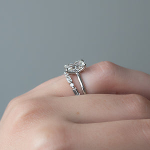 The Ashley Set  With A 4.5 Carat Radiant 14K White Gold Moissanite