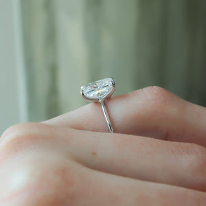 The Ashley Set  With A 4.5 Carat Radiant 14K White Gold Moissanite
