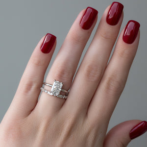 The Ashley Set  With A 4.5 Carat Radiant 14K White Gold Moissanite