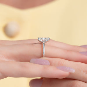 The Ashley Set  With A 4.5 Carat Radiant 14K White Gold Moissanite