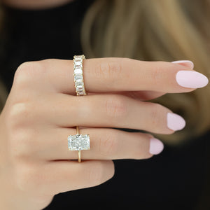 The Ashley Set  With A 2.5 Carat Radiant 18K Yellow Gold Moissanite