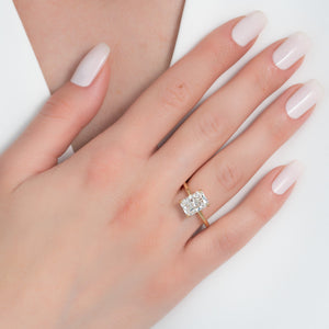 The Ashley Set  With A 2.5 Carat Radiant 18K Yellow Gold Moissanite
