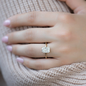 The Ashley Set  With A 2.5 Carat Radiant 18K Yellow Gold Moissanite