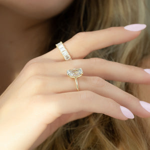 The Ashley Set  With A 2.5 Carat Radiant 18K Yellow Gold Moissanite