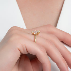 The Ashley Set  With A 2.5 Carat Radiant 18K Yellow Gold Moissanite