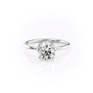 The Pave Ashley Set  With A 4.5 Carat Emerald 14K White Gold Moissanite