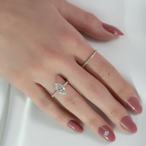 The Ashley Set With A 1 Carat Marquise 18K Yellow Gold Lab Diamond